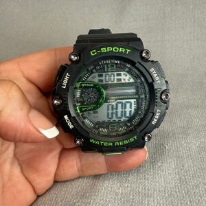 Steeltime C-Sport Digital Watch Mens OS Black Green 6865 Water Resist Tactical